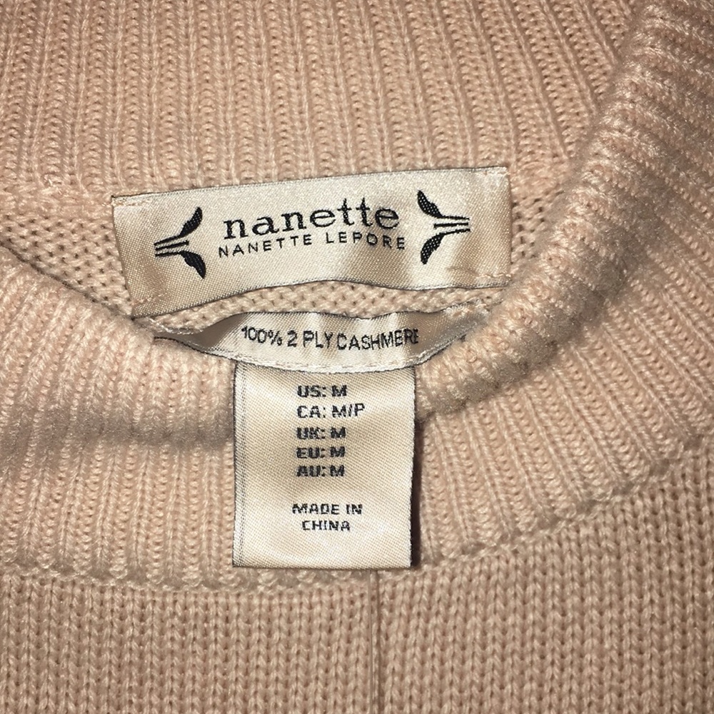 🌸NWT Nanette Lepore 100% Cashmere Mock Sweater - Picture 9 of 12